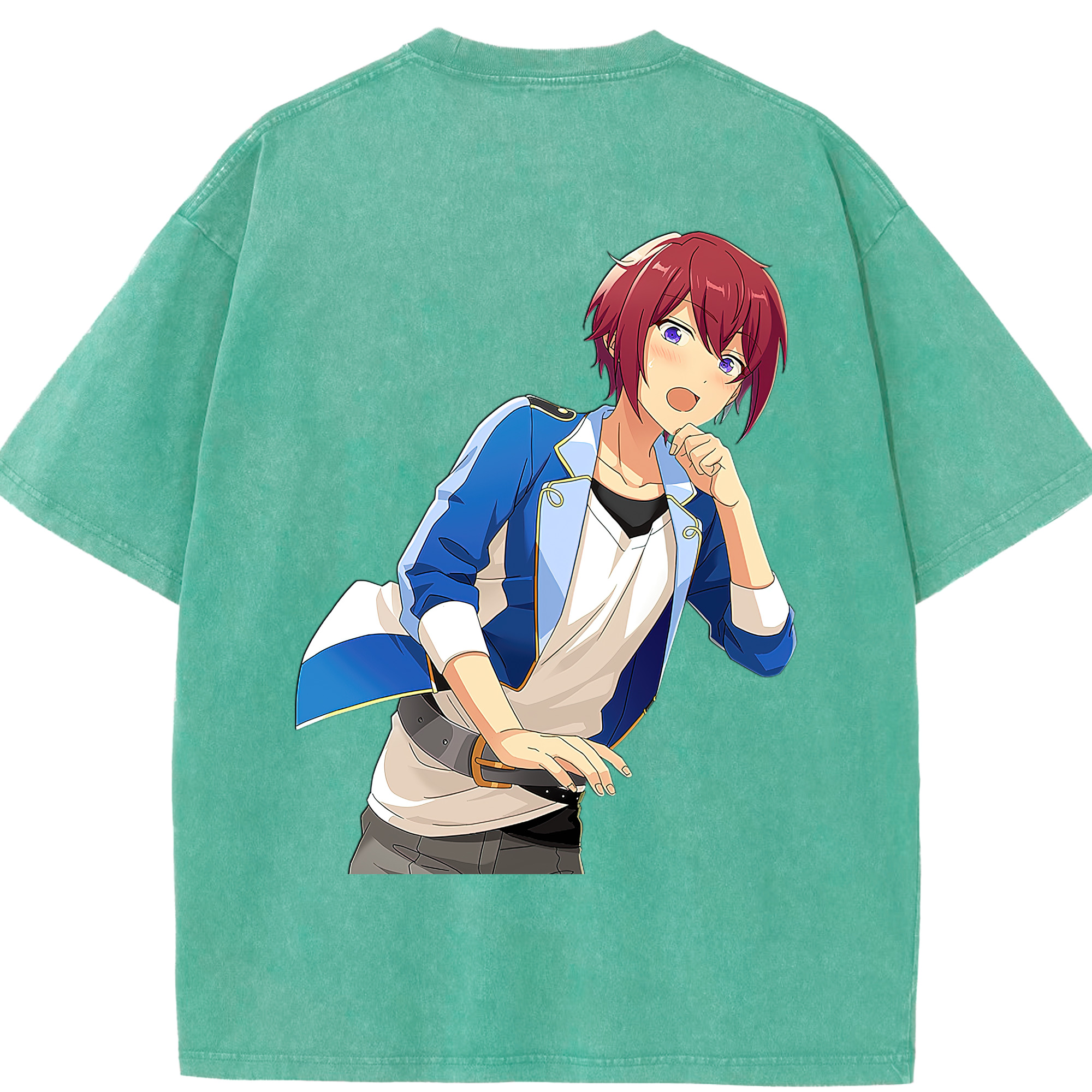 （画像用） あんさんぶるスターズ! Ensemble Stars 綿100% ヴィンテージ風 半袖Tシャツ（背面プリント）